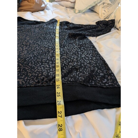 Jane + Delancey Sweatshirt Women's 1X Black Cheetah Print Leopard Metallic Comfy - Picture 13 of 13
